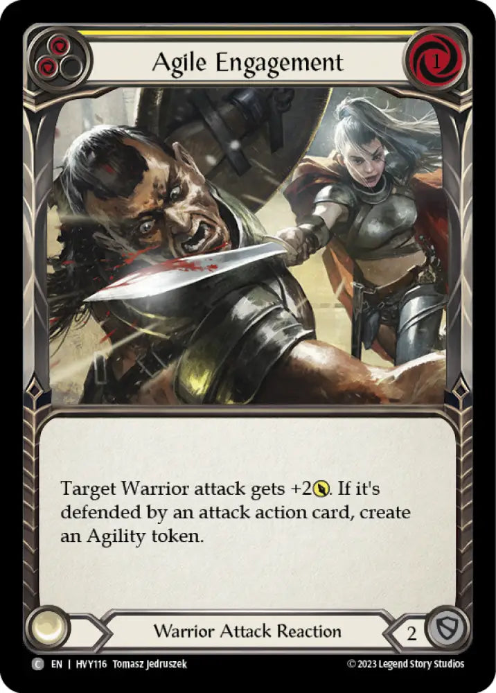Agile Engagement (Yellow) [Heavy Hitters] Rainbow Foil - Flesh And Blood Single