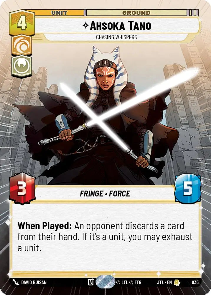 Ahsoka Tano - Chasing Whispers (Hyperspace Foil) (935) [Jump to Lightspeed] - Star Wars: Unlimited Single