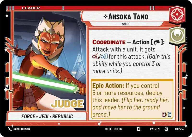 Ahsoka Tano - Snips (011/257) [Judge Promos] - Star Wars: Unlimited Single
