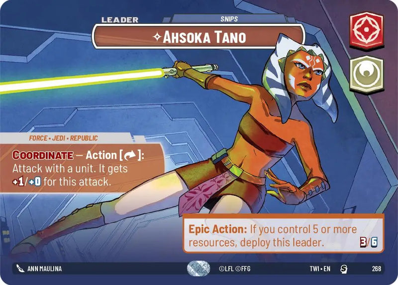 Ahsoka Tano - Snips (Showcase) (268) [Twilight of the Republic] - Star Wars: Unlimited Single