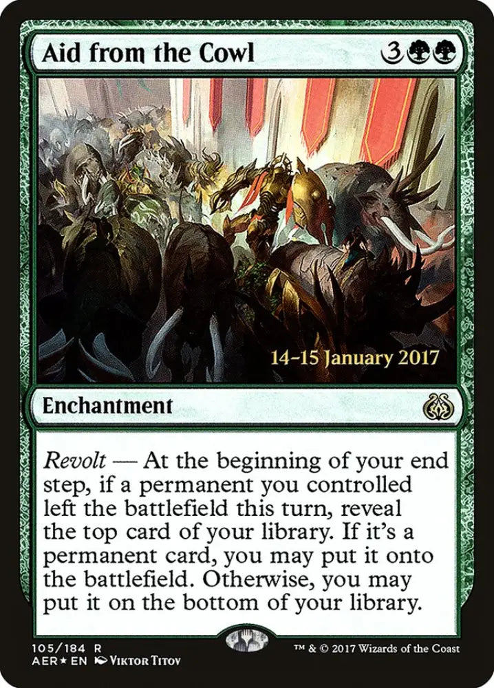 Aid from the Cowl [Aether Revolt Prerelease Promos] - MTG Single