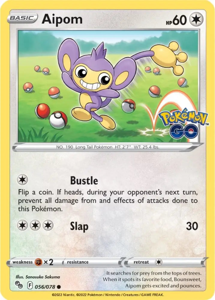 Aipom (056/078) [Pokémon GO] - Pokemon Single