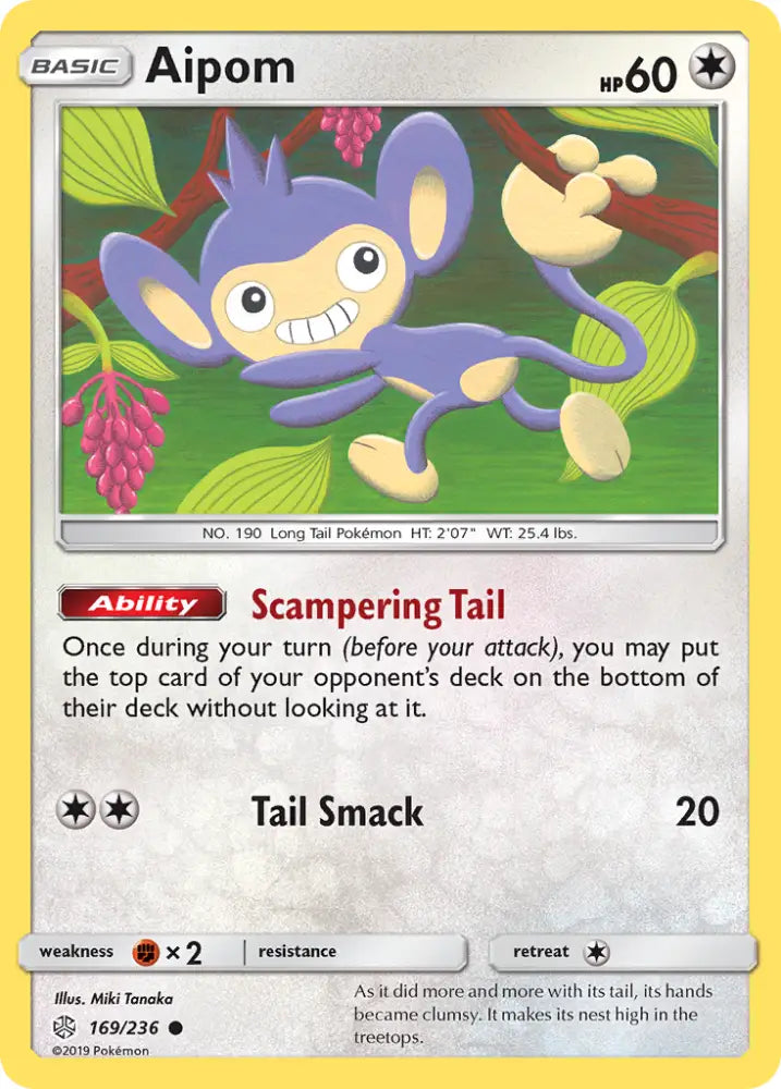 Aipom (169/236) [Sun & Moon: Cosmic Eclipse] - Pokemon Single