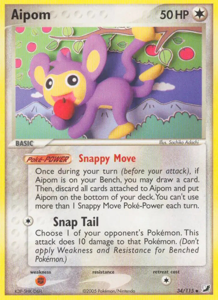 Aipom (34/115) [EX: Unseen Forces] - Pokemon Single