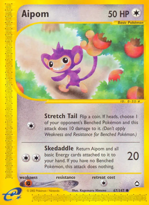 Aipom (67/147) [Aquapolis] - Pokemon Single