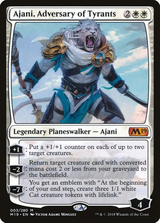 Ajani Adversary of Tyrants [Core Set 2019] - MTG Single