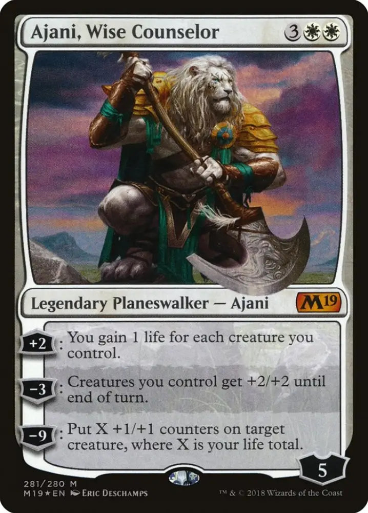 Ajani Wise Counselor [Core Set 2019] - MTG Single