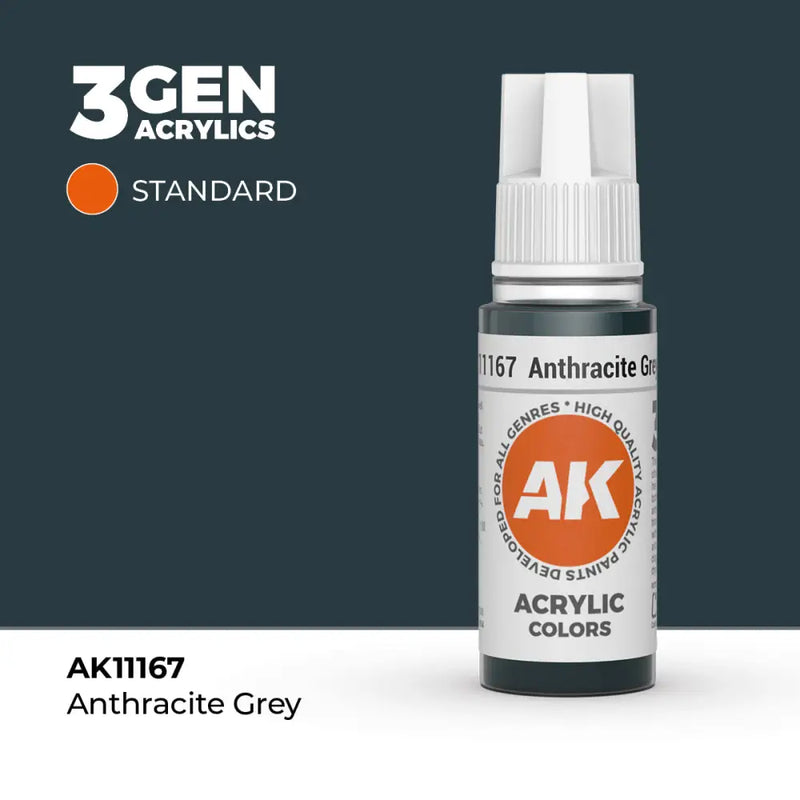 AK Interactive: 3G Acrylic Anthracite Grey 17ml - AK Interactive