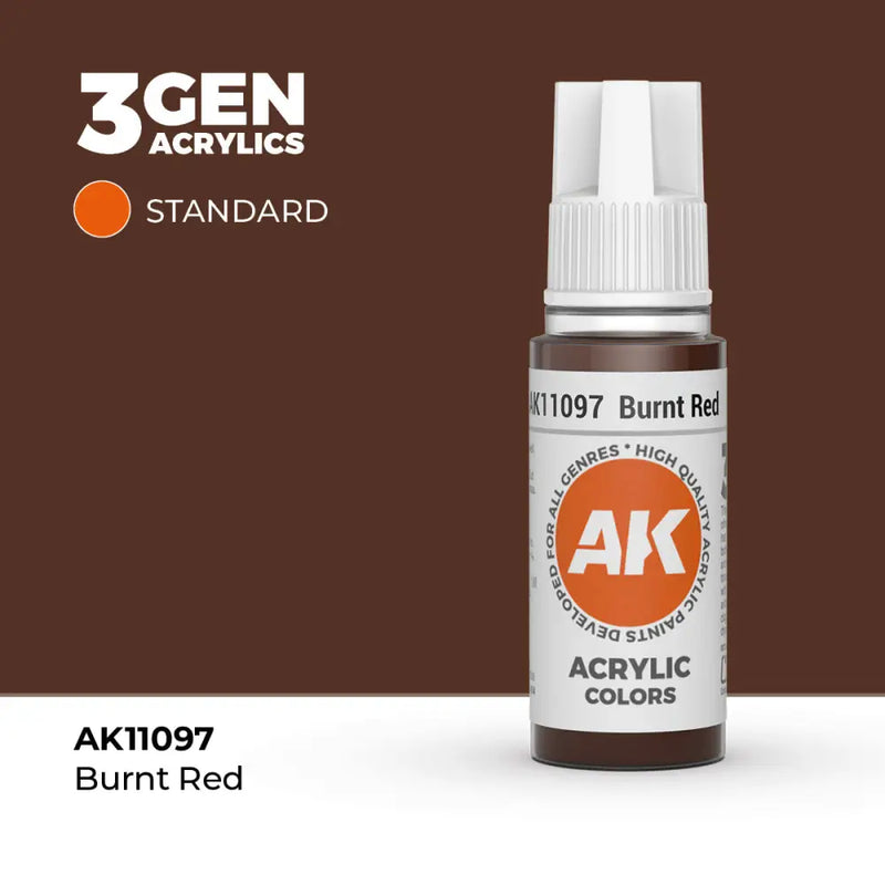 AK Interactive: 3G Acrylic Burnt Red 17ml - AK Interactive