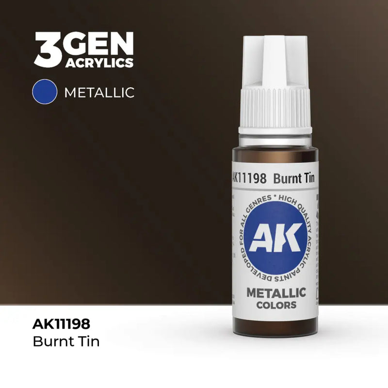 AK Interactive: 3G Acrylic Burnt Tin 17ml - AK Interactive