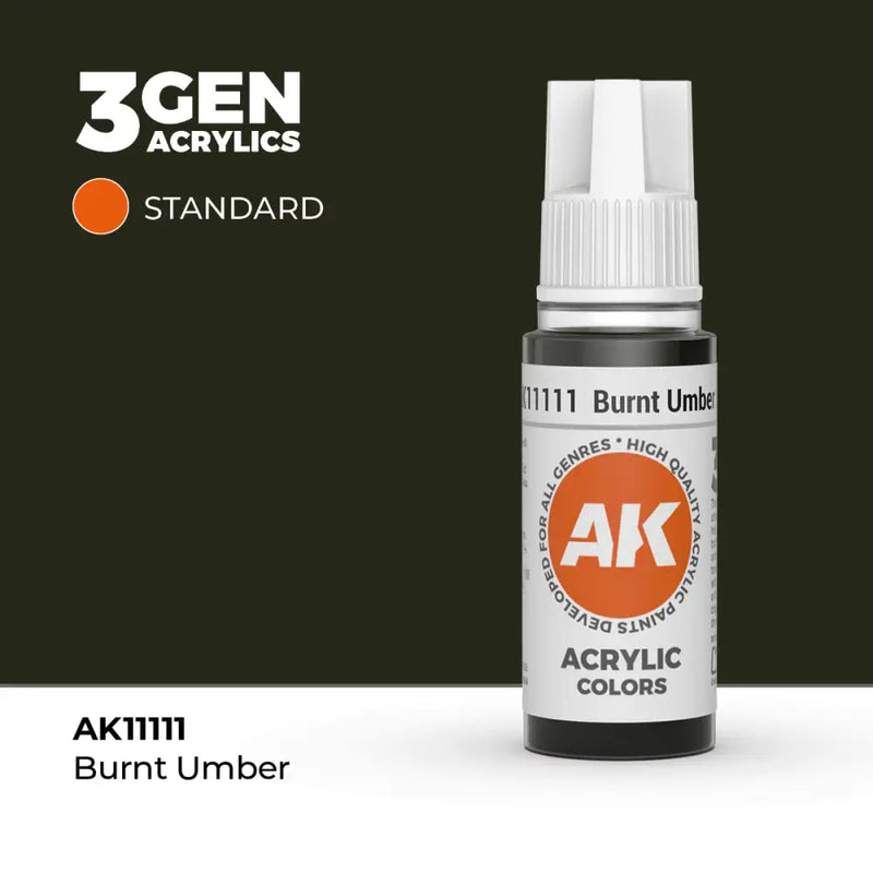 AK Interactive: 3G Acrylic Burnt Umber 17ml - AK Interactive