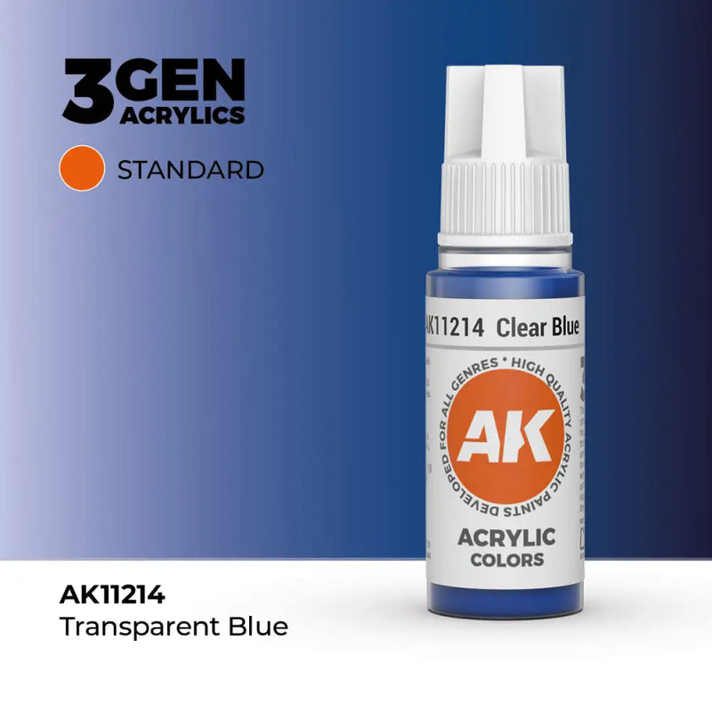 AK Interactive: 3G Acrylic Clear Blue 17ml - AK Interactive
