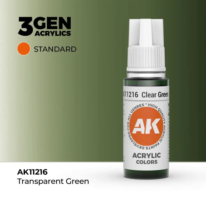 AK Interactive: 3G Acrylic Clear Green 17ml - AK Interactive