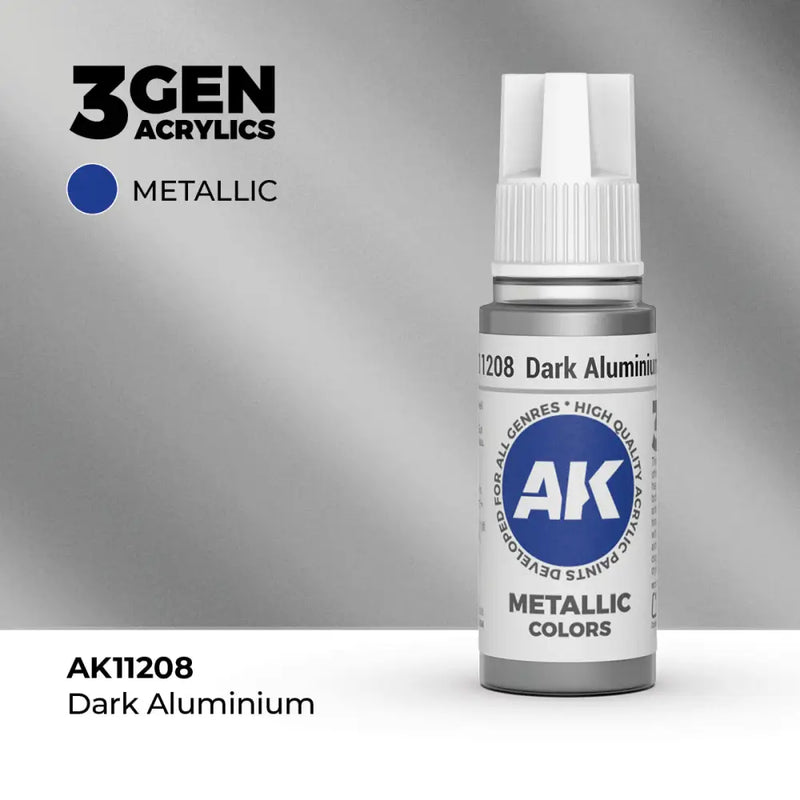 AK Interactive: 3G Acrylic Dark Aluminium 17ml - AK Interactive
