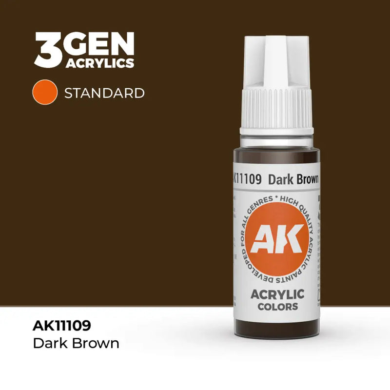 AK Interactive: 3G Acrylic Dark Brown 17ml - AK Interactive