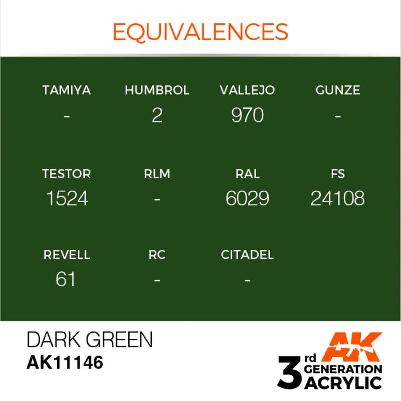 AK Interactive: 3G Acrylic Dark Green 17ml - AK Interactive