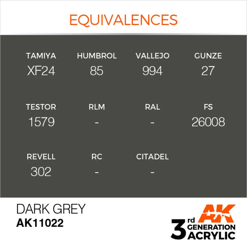 AK Interactive: 3G Acrylic Dark Grey 17ml - AK Interactive