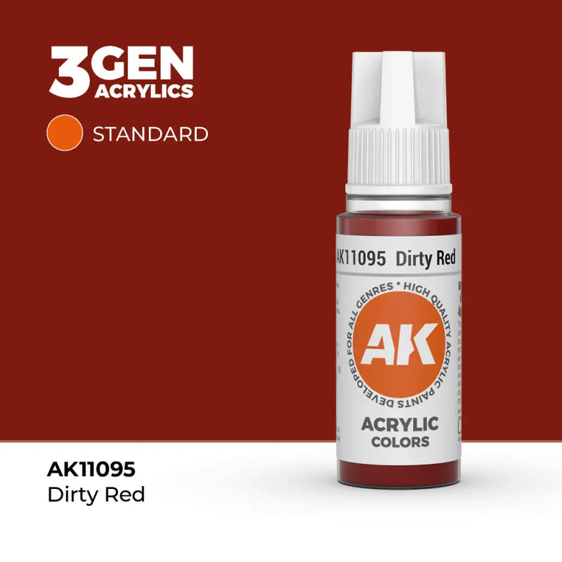 AK Interactive: 3G Acrylic Dirty Red 17ml - AK Interactive