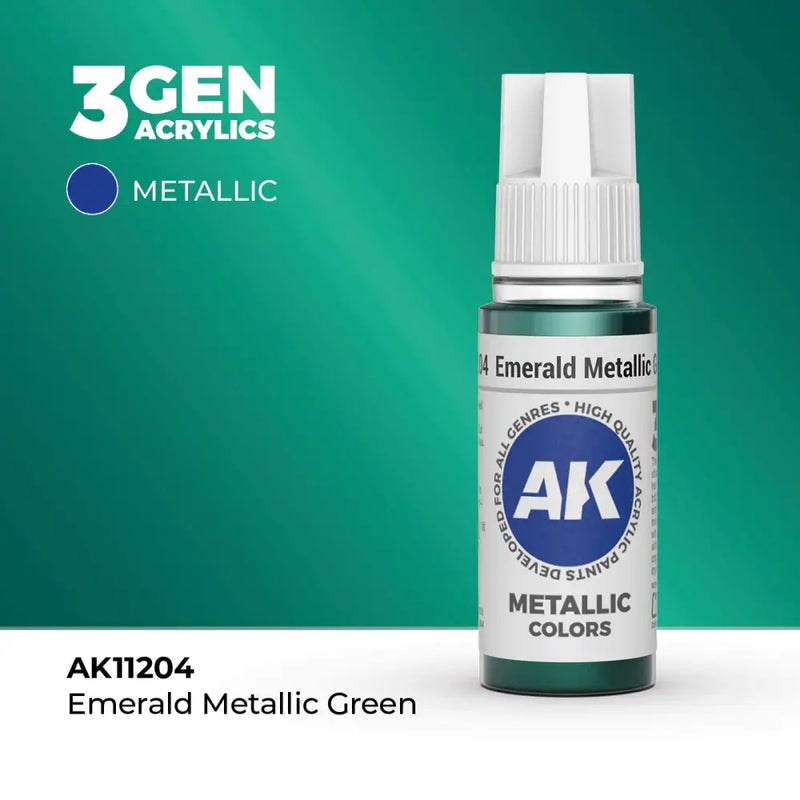 AK Interactive: 3G Acrylic Emerald Metallic Green - AK Interactive