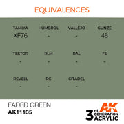 AK Interactive: 3G Acrylic Faded Green 17ml - AK Interactive