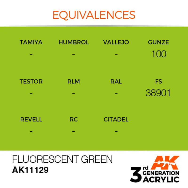 AK Interactive: 3G Acrylic Fluorescent Green 17ml - AK Interactive