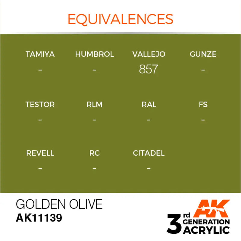 AK Interactive: 3G Acrylic Golden Olive 17ml - AK Interactive