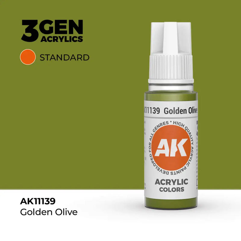 AK Interactive: 3G Acrylic Golden Olive 17ml - AK Interactive