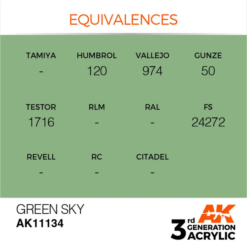 AK Interactive: 3G Acrylic Green Sky 17ml - AK Interactive