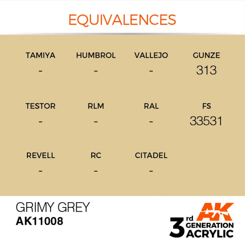 AK Interactive: 3G Acrylic Grimy Grey 17ml - AK Interactive