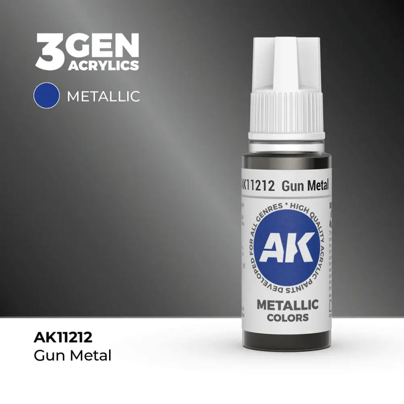 AK Interactive: 3G Acrylic Gun Metal 17ml - AK Interactive