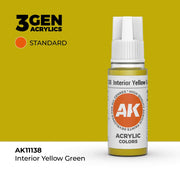 AK Interactive: 3G Acrylic Interior Yellow Green 17ml - AK Interactive