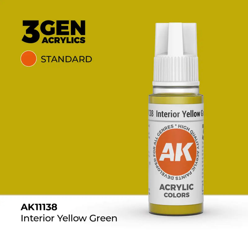 AK Interactive: 3G Acrylic Interior Yellow Green 17ml - AK Interactive
