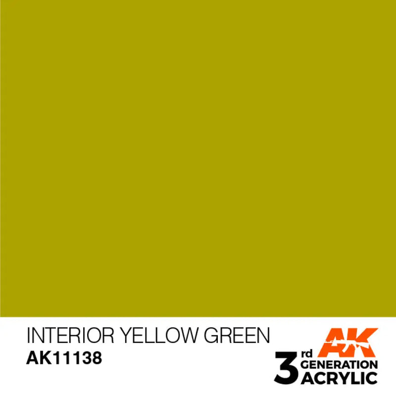 AK Interactive: 3G Acrylic Interior Yellow Green 17ml - AK Interactive