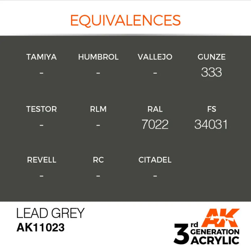 AK Interactive: 3G Acrylic Lead Grey 17ml - AK Interactive