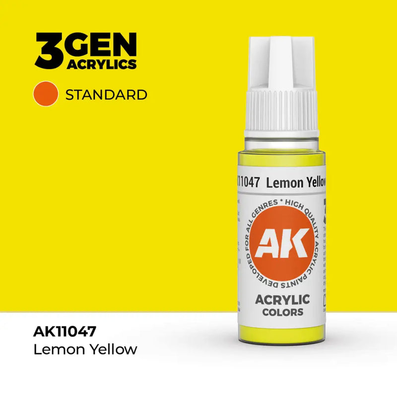 AK Interactive: 3G Acrylic Lemon Yellow 17ml - AK Interactive