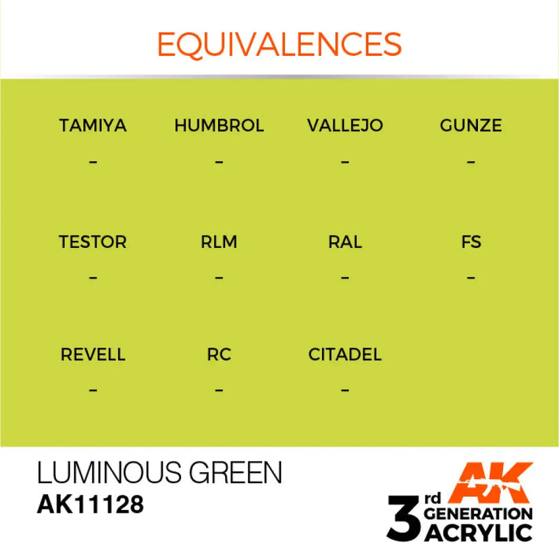 AK Interactive: 3G Acrylic Luminous Green 17ml - AK Interactive