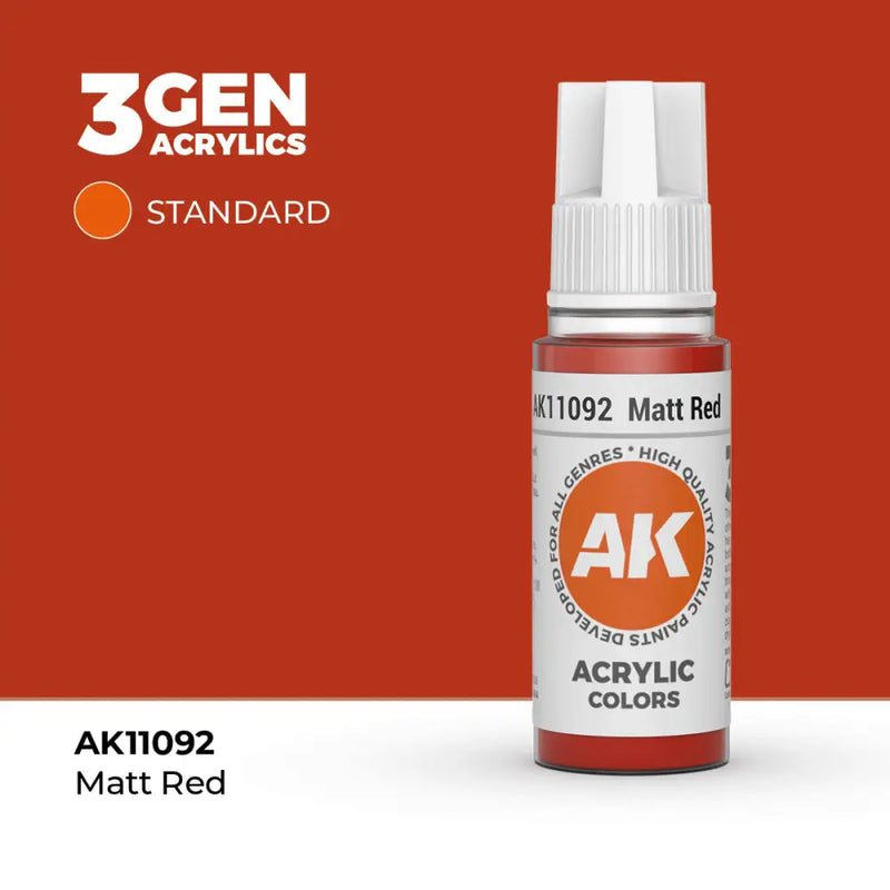 AK Interactive: 3G Acrylic Matt Red 17ml - AK Interactive