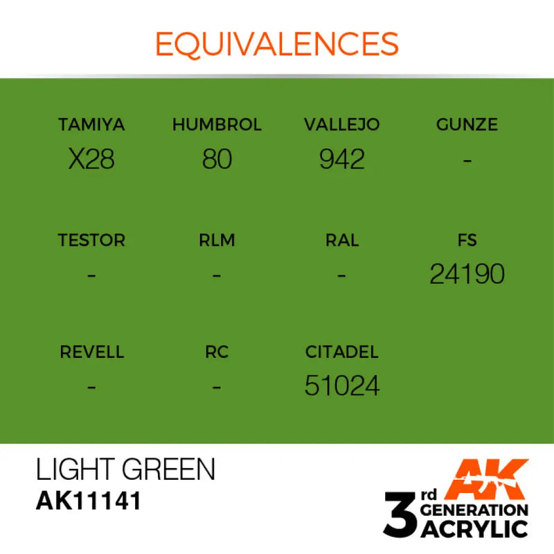 AK Interactive: 3G Acrylic Medium Light Green 17ml - AK Interactive