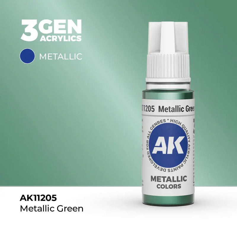 AK Interactive: 3G Acrylic Metallic Green 17ml - AK Interactive
