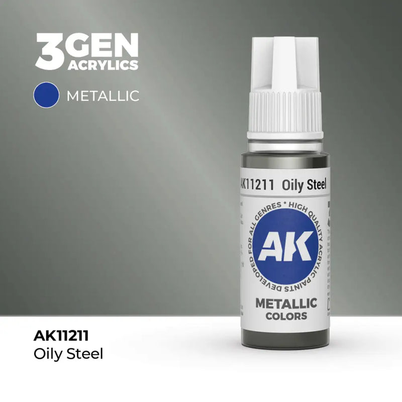 AK Interactive: 3G Acrylic Oily Steel 17ml - AK Interactive