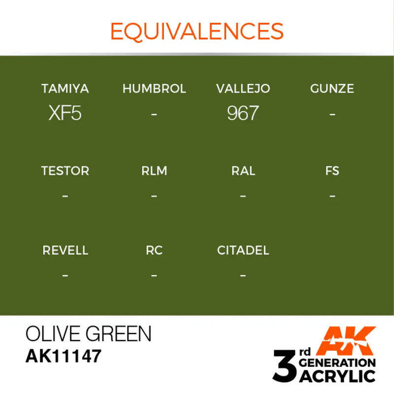 AK Interactive: 3G Acrylic Olive Green 17ml - AK Interactive