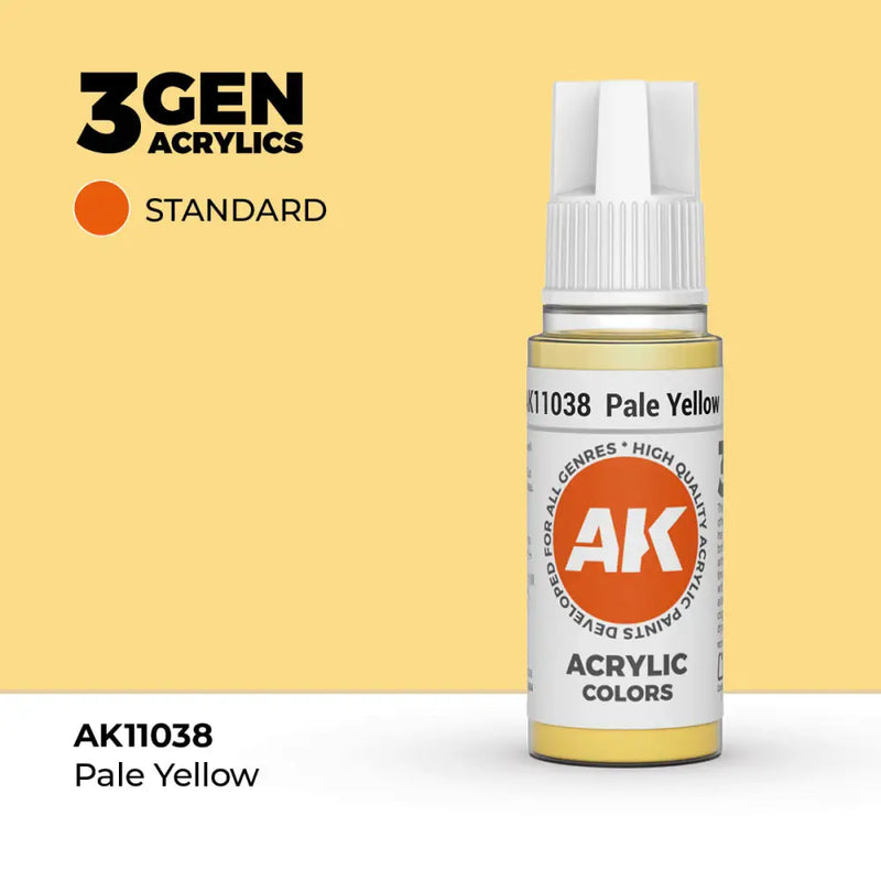 AK Interactive: 3G Acrylic Pale Yellow 17ml - AK Interactive