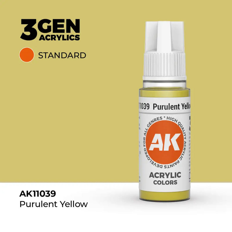 AK Interactive: 3G Acrylic Purulent Yellow 17ml - AK Interactive