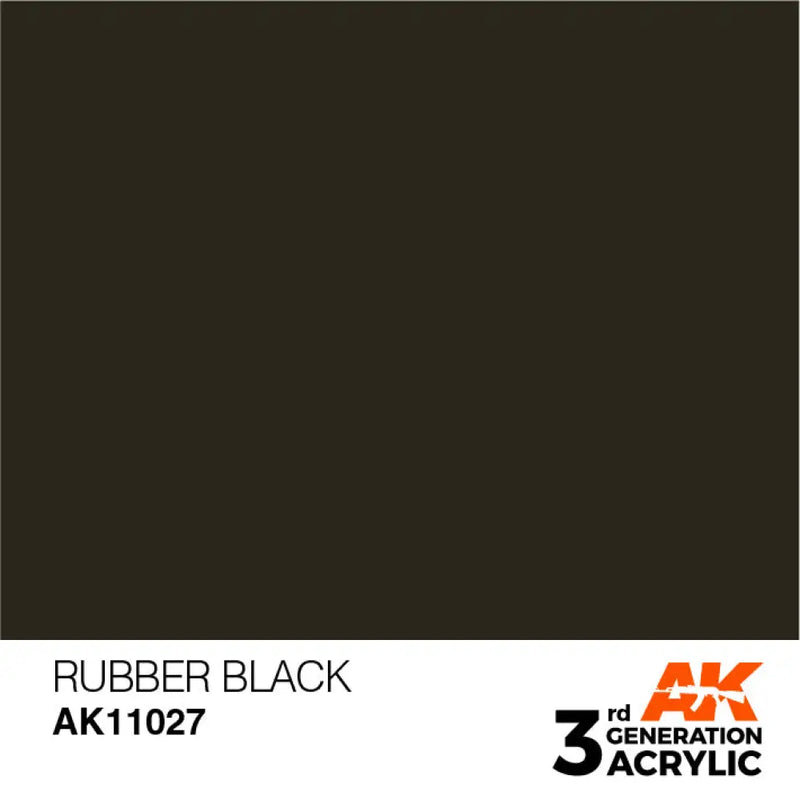 AK Interactive: 3G Acrylic Rubber Black 17ml - AK Interactive