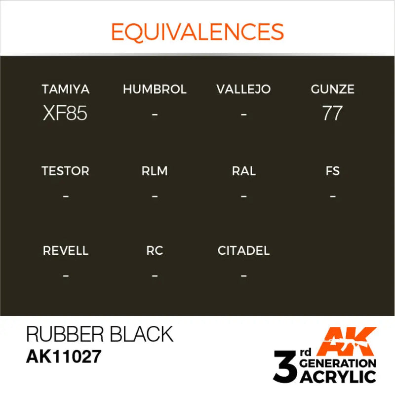 AK Interactive: 3G Acrylic Rubber Black 17ml - AK Interactive