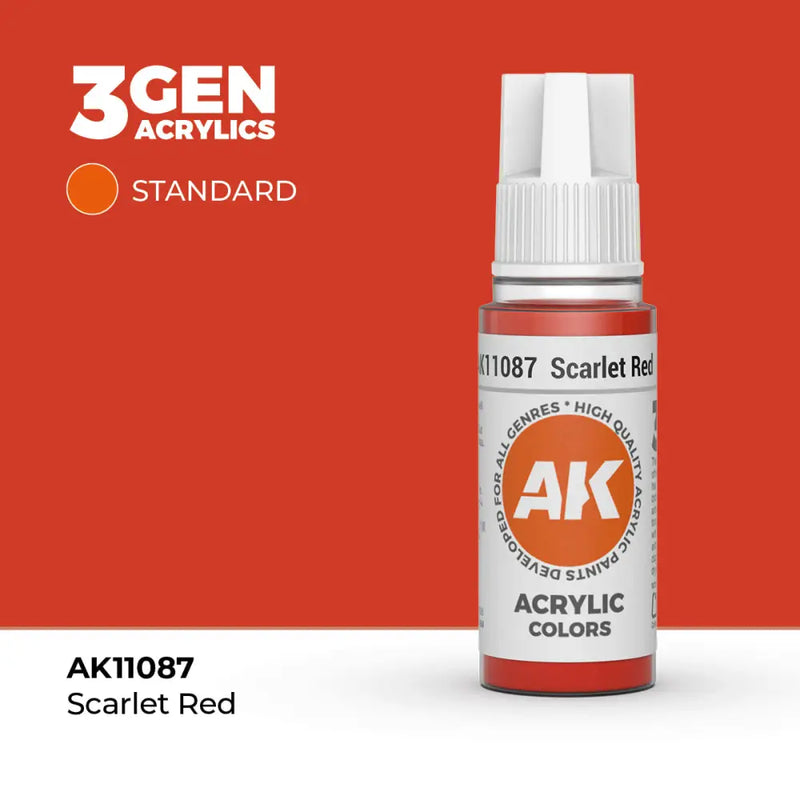 AK Interactive: 3G Acrylic Scarlet Red 17ml - AK Interactive
