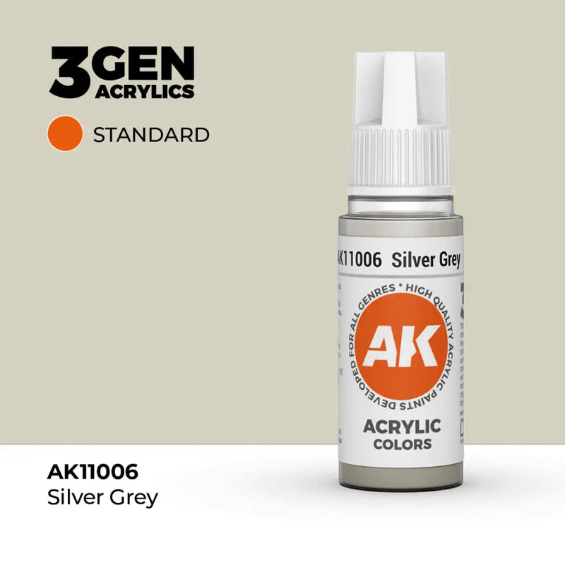AK Interactive: 3G Acrylic Silver Grey 17ml - AK Interactive