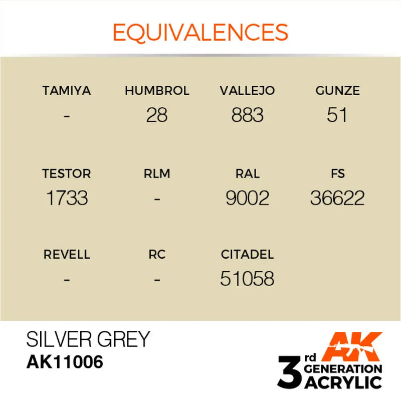 AK Interactive: 3G Acrylic Silver Grey 17ml - AK Interactive