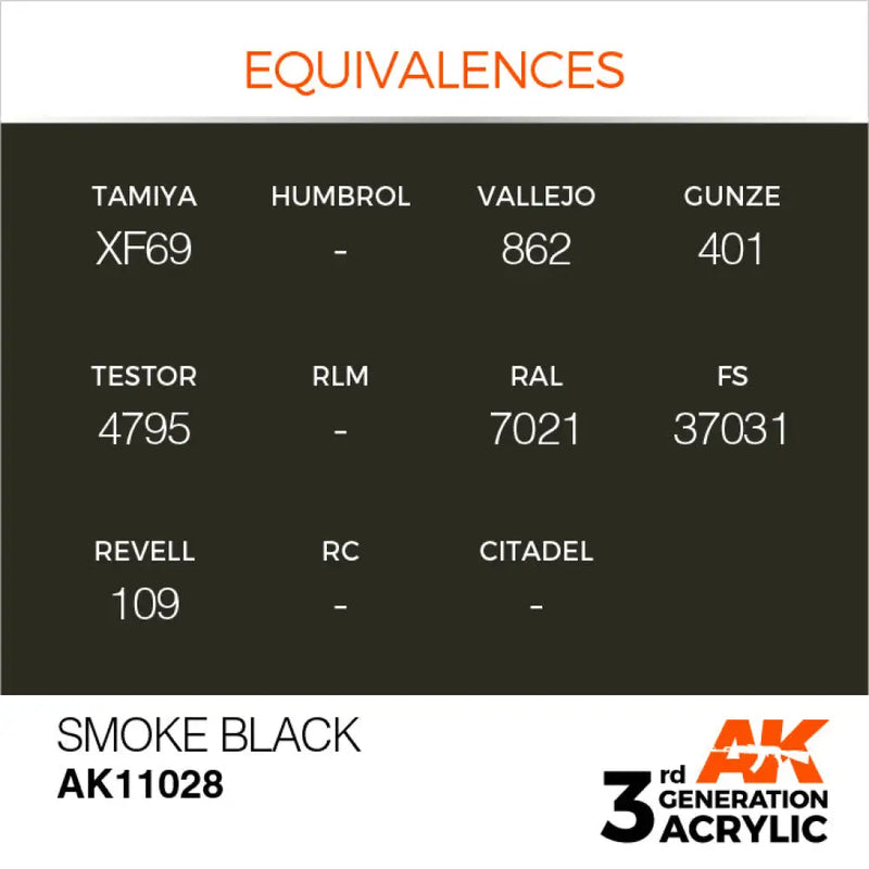 AK Interactive: 3G Acrylic Smoke Black 17ml - AK Interactive