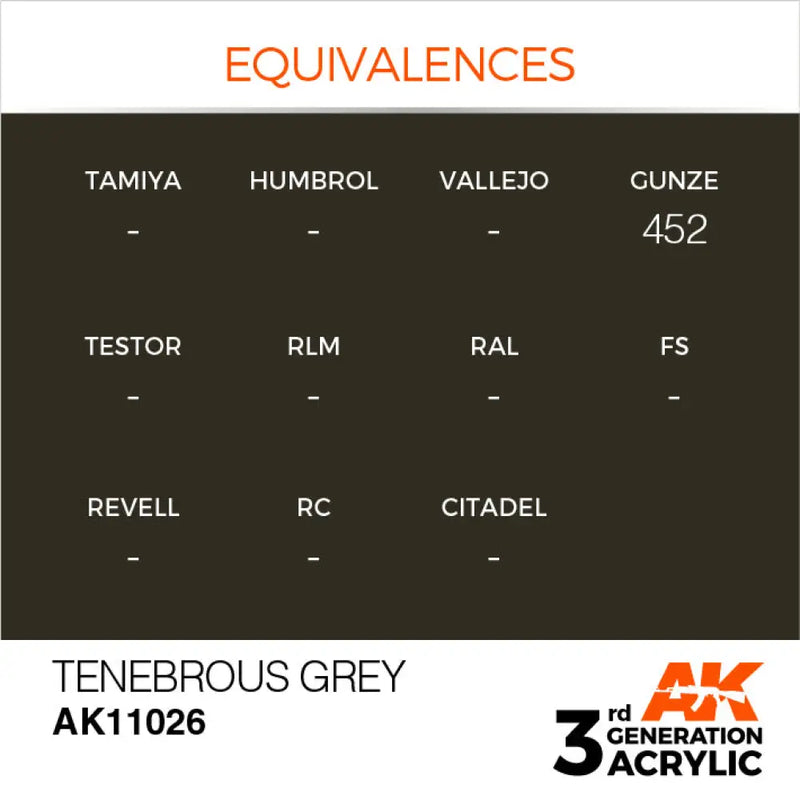AK Interactive: 3G Acrylic Tenebrous Grey 17ml - AK Interactive
